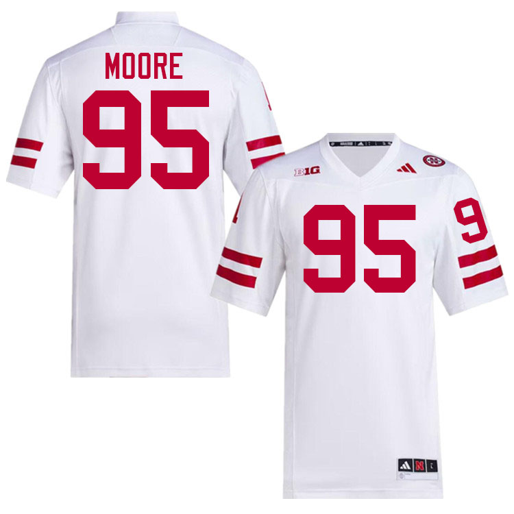 Nebraska Cornhuskers #95 Gabe Moore College Football Jerseys Stitched-White